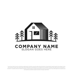 Building House logo vector with rustic or vintage style white backgrounds