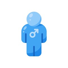 gender male icon in flat style isolated on white background. EPS 10
