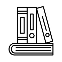four closed books line style symbol vector design