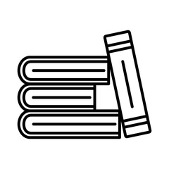 four closed books line style icon vector design