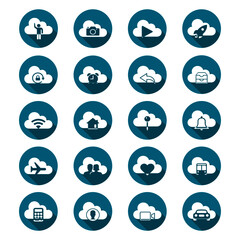 Set of Computer Cloud Related Icons. Vector illustration