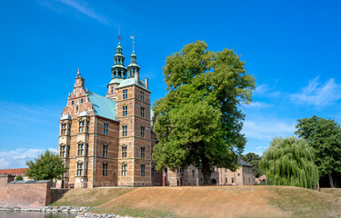 Fototapeta na wymiar Famous Rosenborg castle, one of the most visited tourist attractions in Copenhagen.