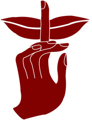 Quiet Zone sign. Asian hand draw style vector image isolated on white background. Editable Quiet Zone sign