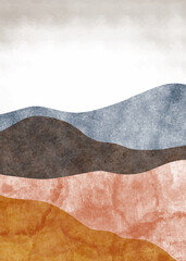 Abstract mountain landscape, Minimalist design. Abstract water color. vector background illustration.