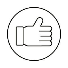 Social media like hand line style icon vector design