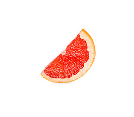 Grapefruit isolated on white background. Slice of fruit