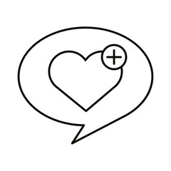 Digital marketing heart in bubble line style icon vector design