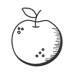 apple fruit hand draw and line style icon vector design