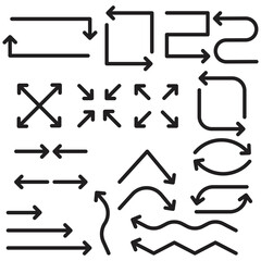 Cursor sign. black arrows for web design. Arrow icon collection. Flat modern design. Stock image. EPS 10.