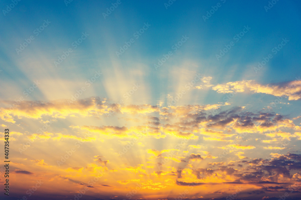 Wall mural sunset sky and clouds