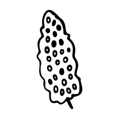 Tropical flower outline. Exotic line art vector illustration isolated on white background. Tropical flower silhouette icon, blossom doodle element.