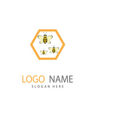 Bee Logo Template vector icon illustration design