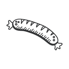 sausage hand draw and line style icon isolated vector design
