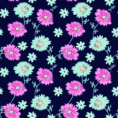 seamless flower with paisley pattern on background