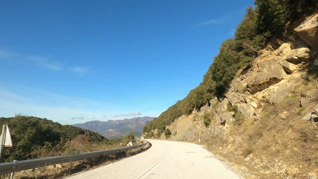 Driving On The Katara Pass In Winter, Greece
