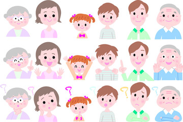 三世代家族表情色々セット