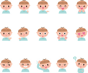 男の子ポジティブ表情色々セット