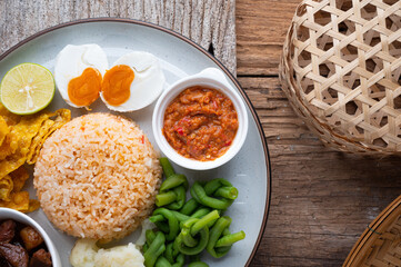 Fried Rice with Spicy Shrimp Paste Dip , Thai Street Food