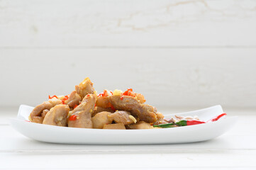 Stir Fried Pork with Salt garlic and pepper