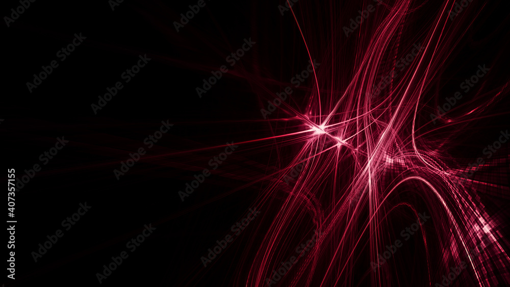Fototapete abstract red and black background. detailed generative fractal graphics. technology and science conc