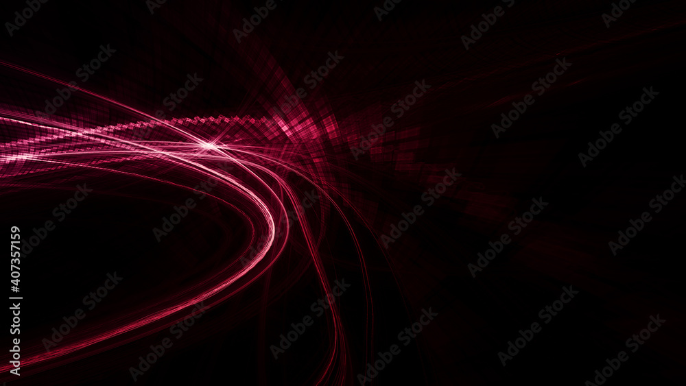 Fototapete abstract red and black background. detailed generative fractal graphics. technology and science conc