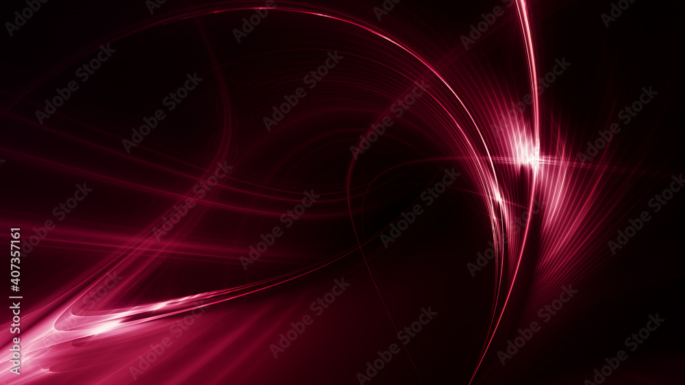 Fototapete Abstract red and black background. Detailed generative fractal graphics. Technology and science concept.