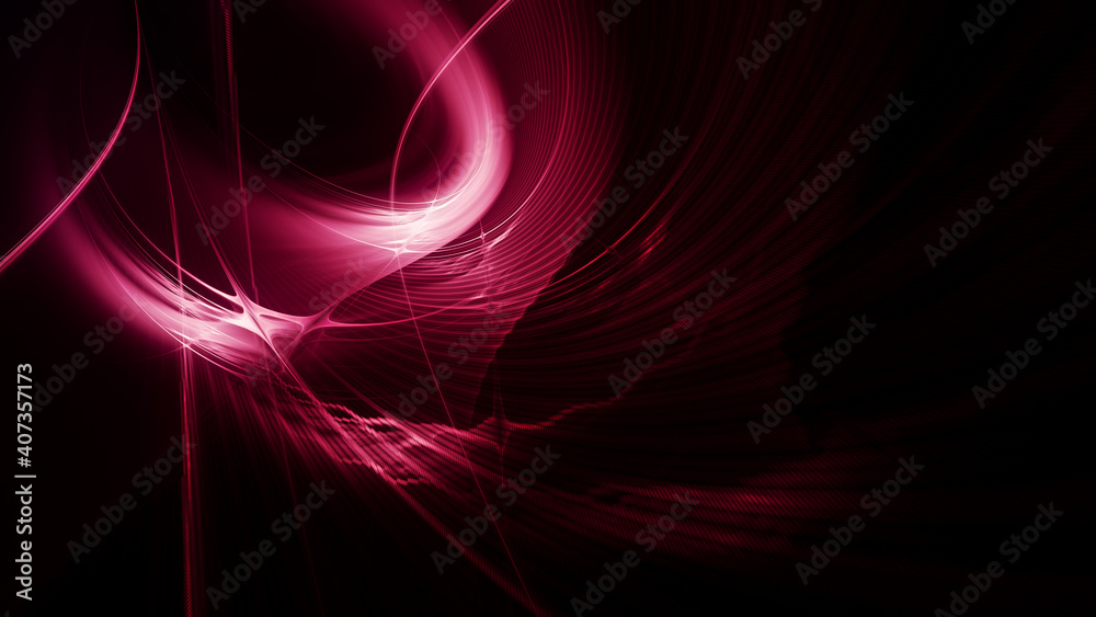 Fototapete abstract red and black background. detailed generative fractal graphics. technology and science conc