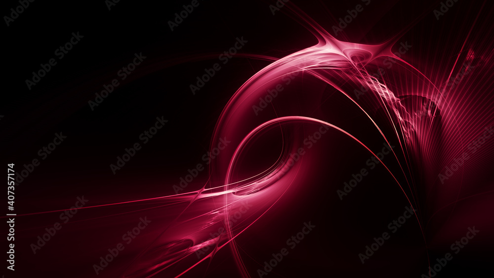 Fototapete abstract red and black background. detailed generative fractal graphics. technology and science conc