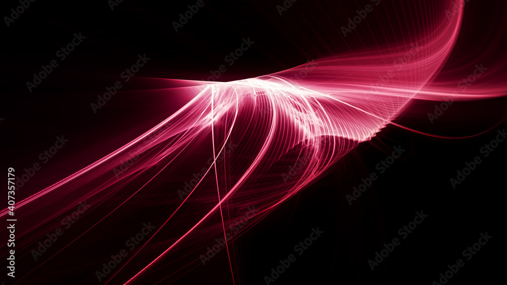 Fototapete abstract red and black background. detailed generative fractal graphics. technology and science conc