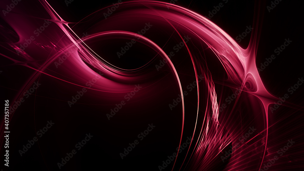 Fototapete abstract red and black background. detailed generative fractal graphics. technology and science conc