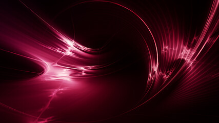 Abstract red and black background. Detailed generative fractal graphics. Technology and science concept.