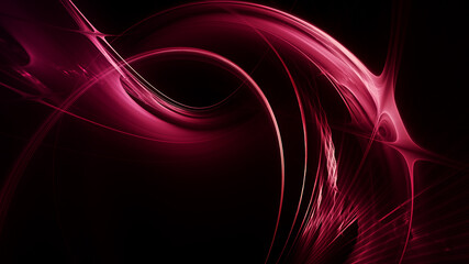 Abstract red and black background. Detailed generative fractal graphics. Technology and science concept.