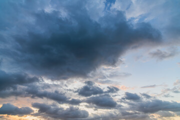 Fototapeta na wymiar Rainy day sunrise cloudscape