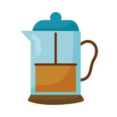 tea glass kettle icon vector design