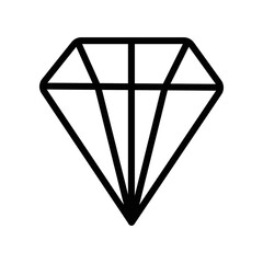line icon, diamond or crystal symbol vector illustration
