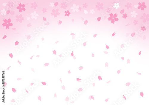 桜 桜吹雪 春 ピンク アブストラクト 背景 壁紙 Wall Mural Ontamaudon
