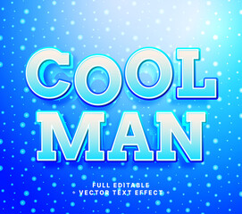 3d cool man, editable text effect