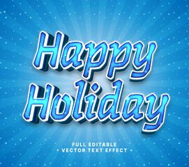Happy holiday - cartoon style text effect for your design needs