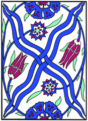 Traditional Turkish ornament seamless for your design. Floral Ornamental pattern. Iznik . Vector.