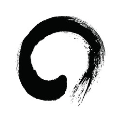 筆で書いた丸い図形
Circle written with a brush, art