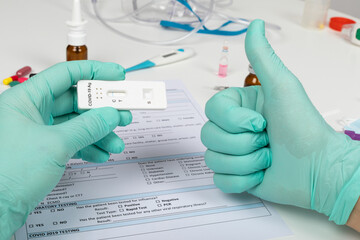 Coronavirus test and medical form