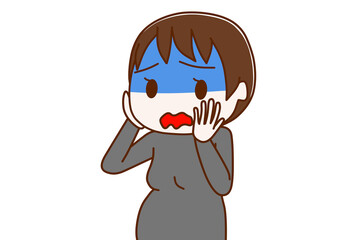 青ざめる妊婦