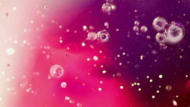 Paint whit drops and bubbles in macro shoot
