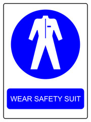 Wear safety clothes vector sign isolated on white background, protection safety symbol