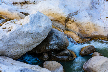 River in canyon not far from the city Kemer. Antalya province, Turkey