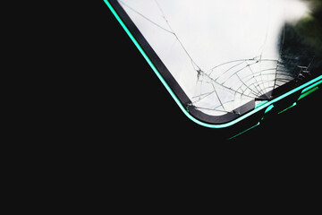 Close-up Of Cracked Glass Of Display Screen