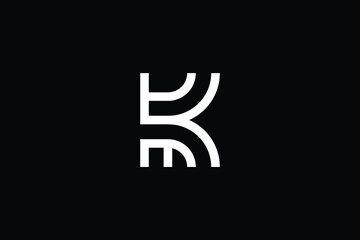 MR logo letter design on luxury background. RM logo monogram initials letter concept. MK icon logo design. KM elegant and Professional letter icon design on black background. MK KM MR RM