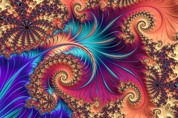 Colourful and Vibrant design made as computer art - obrazy, fototapety, plakaty