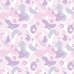 Fototapeta na wymiar Vector Seamless Pattern with abstract forms animals like sea calf. Decorative design in style with random forms. Simple design for wallpaper, pattern fills, web page background.