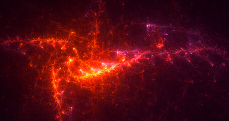 3D rendering abstract multicolor fractal light background